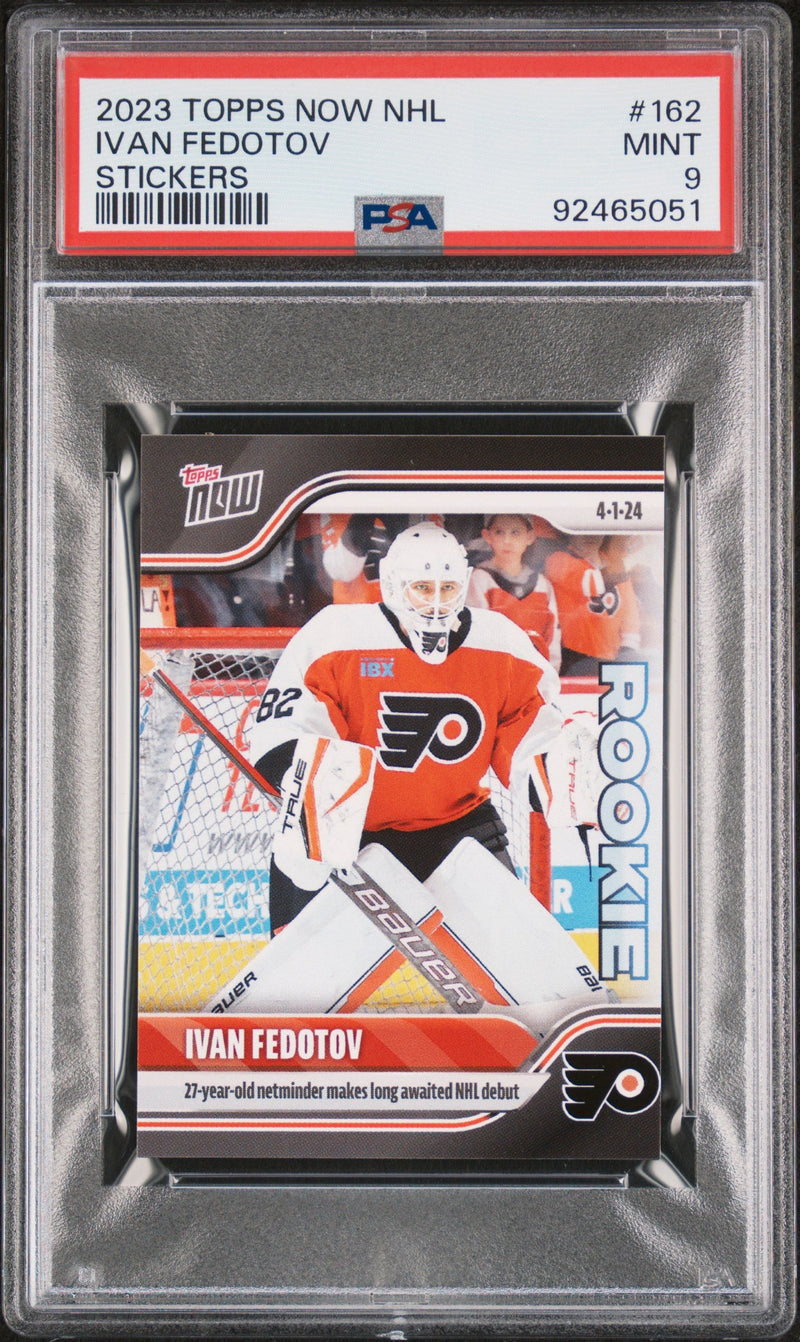 Graded 2023 Topps Now Ivan Fedotov #162 Stickers Rookie RC Hockey Card PSA 9 Mint