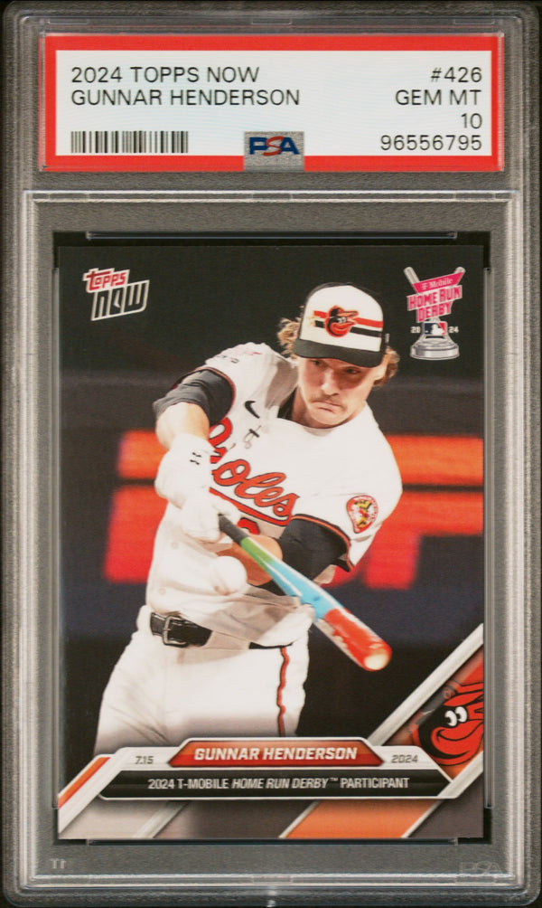 Graded 2024 Topps Now Gunnar Henderson #426 2024 HR Derby Baseball Card PSA 10