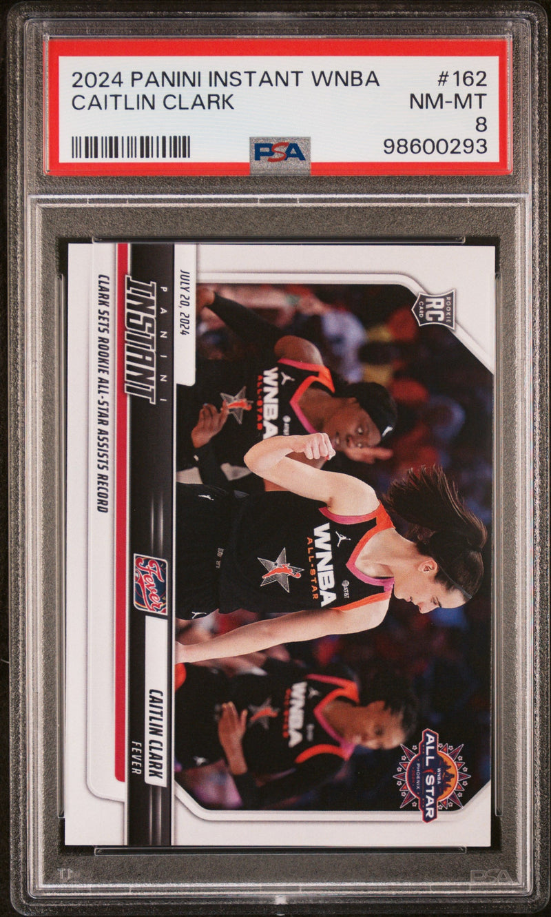 Graded 2024 Panini Instant WNBA Caitlin Clark #162 Rookie RC Basketball Card PSA 8 Near Mint