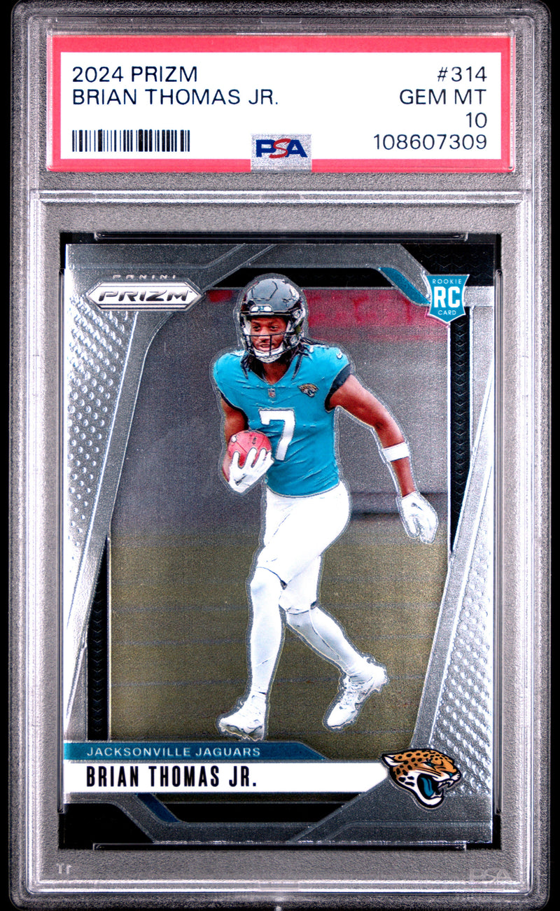 Graded 2024 Panini Prizm Brian Thomas Jr #314 Rookie RC Football Card PSA 10 Gem Mint