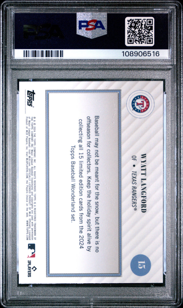 Graded 2024 Topps Wonderland Wyatt Langford #15 Rookie RC Baseball Card PSA 8 Near Mint