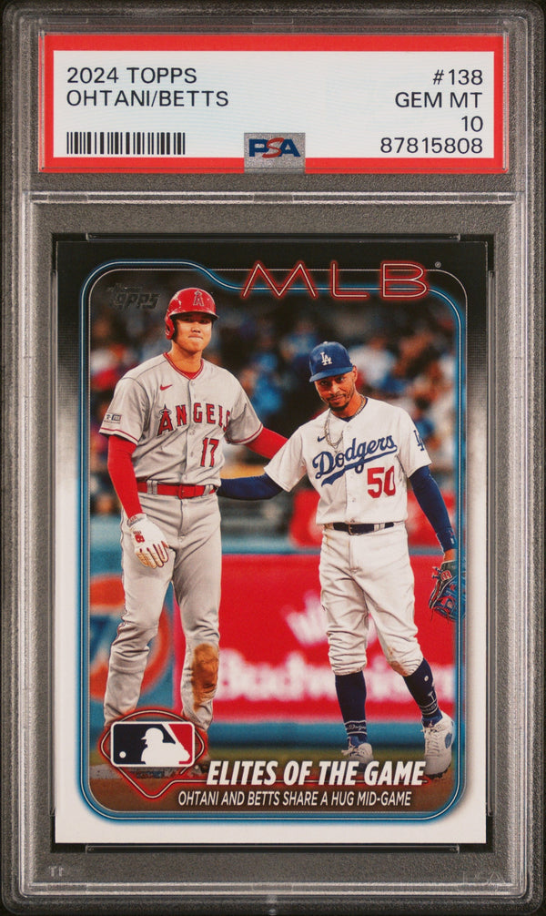Graded 2024 Topps Ohtani/Betts Shohei Ohtani Mookie Betts #138 Baseball Card PSA 10 Gem Mint
