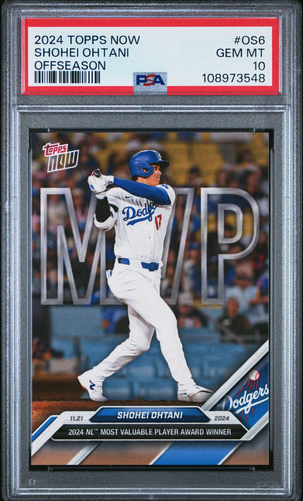 Graded 2024 Topps Now Shohei Ohtani #OS6 Offseason Baseball Card PSA 10 Gem Mint