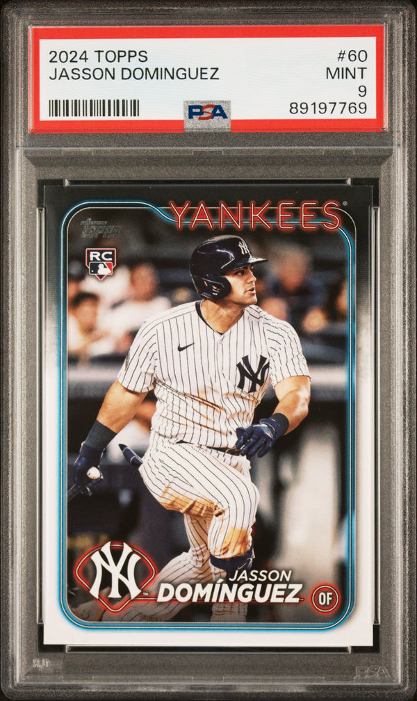 Graded 2024 Topps Jasson Dominguez #60 Rookie RC Baseball Card PSA 9 Mint
