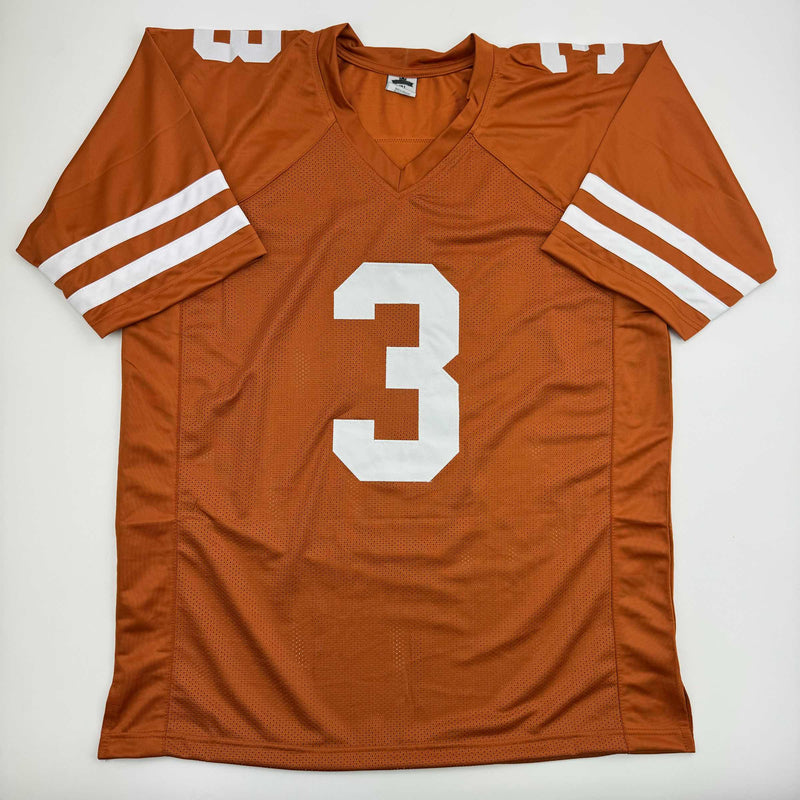 Autographed/Signed Quinn Ewers Texas Orange College Football Jersey Beckett BAS COA