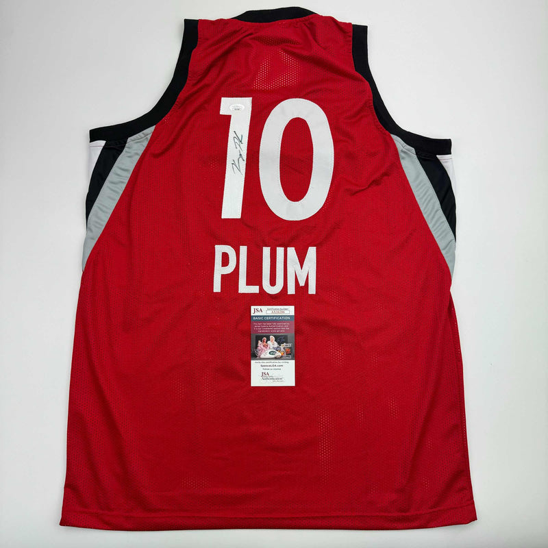 Autographed/Signed Kelsey Plum Las Vegas Red Basketball Jersey JSA COA