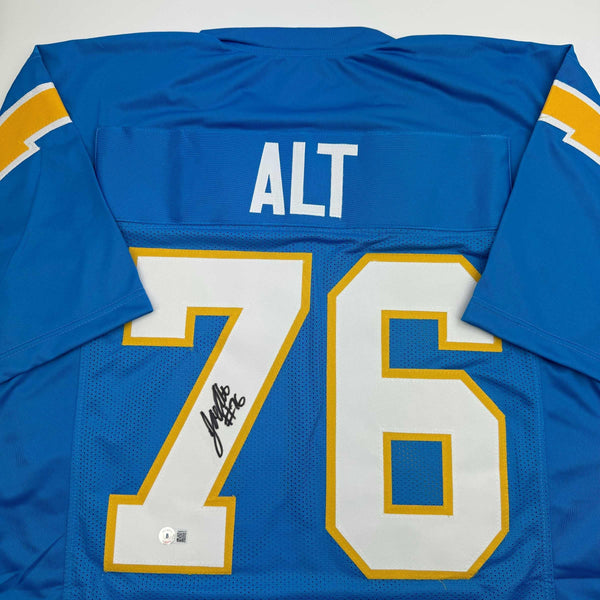 Autographed/Signed Joe Alt Los Angeles LA Powder Blue Football Jersey Beckett BAS COA