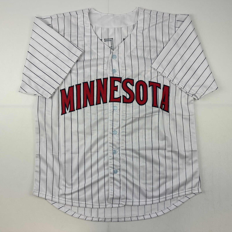 Autographed/Signed Bert Blyleven Minnesota Pinstripe Baseball Jersey JSA COA