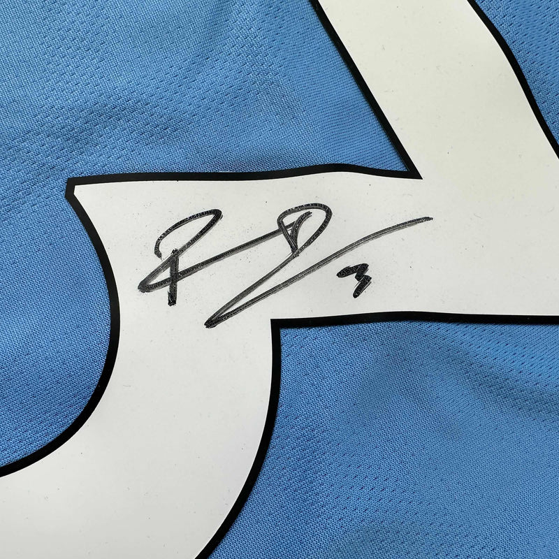 Autographed/Signed Ruben Dias Manchester City Blue Soccer Futbol Jersey Beckett BAS COA