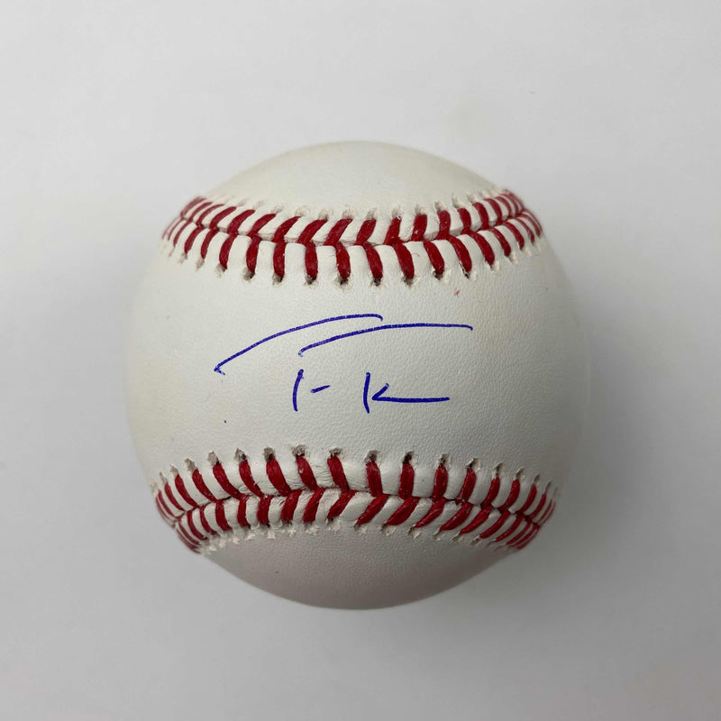 Autographed/Signed Trea Turner Rawlings Official Major League Baseball ROML JSA COA Auto
