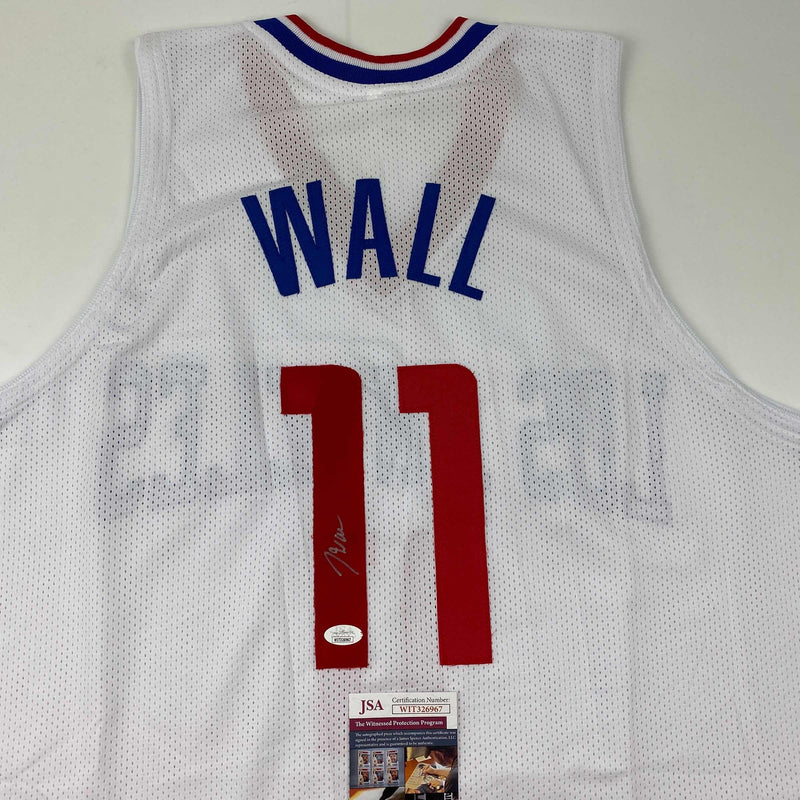 Autographed/Signed John Wall Los Angeles White Basketball Jersey JSA COA