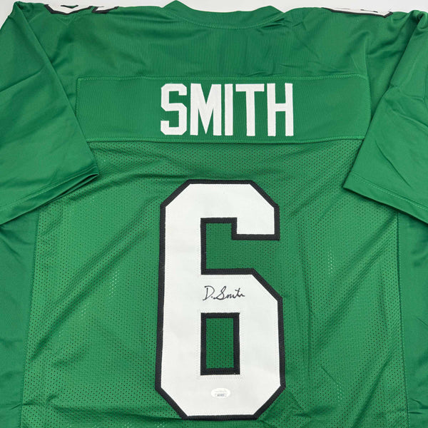 Autographed/Signed Devonta Smith Philadelphia Kelly Green Football Jersey JSA COA