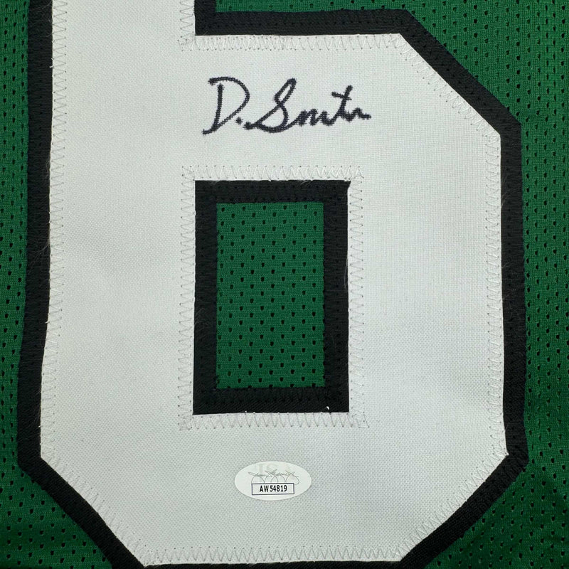 Autographed/Signed Devonta Smith Philadelphia Kelly Green Football Jersey JSA COA