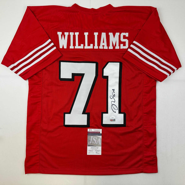 Autographed/Signed Trent Williams San Francisco Alternate Red Football Jersey JSA COA