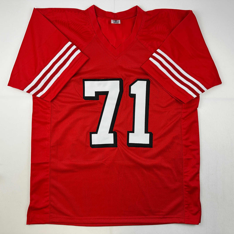 Autographed/Signed Trent Williams San Francisco Alternate Red Football Jersey JSA COA