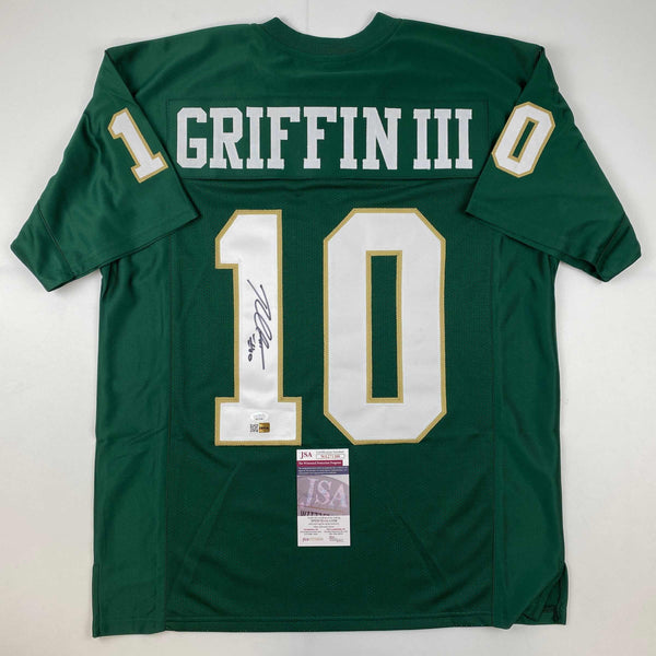 Autographed/Signed Robert Griffin III RG3 Baylor Green College Football Jersey JSA COA