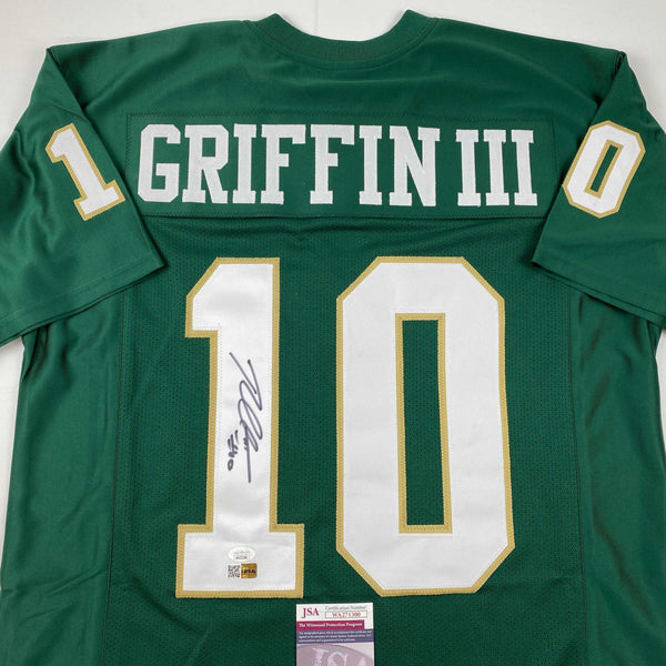 Autographed/Signed Robert Griffin III RG3 Baylor Green College Football Jersey JSA COA