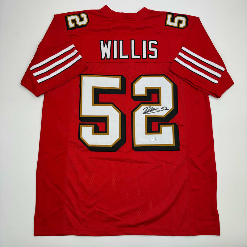 Autographed/Signed Patrick Willis San Francisco Red Alternate Football Jersey Beckett BAS COA