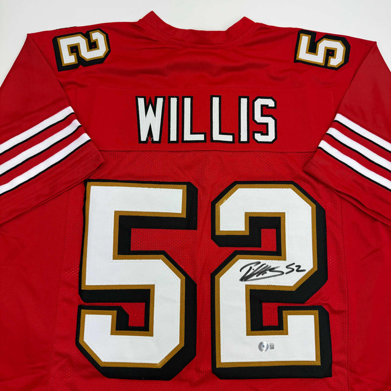 Autographed/Signed Patrick Willis San Francisco Red Alternate Football Jersey Beckett BAS COA