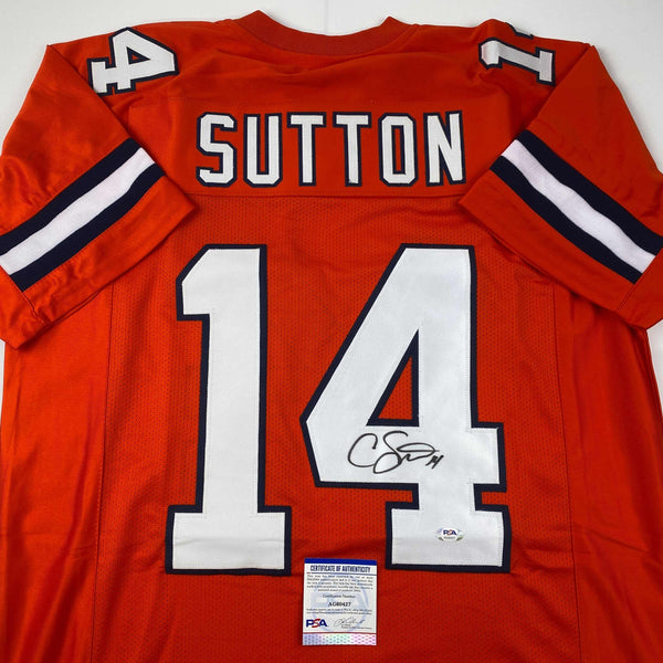 Autographed/Signed Courtland Sutton Denver Retro Orange Football Jersey PSA/DNA COA