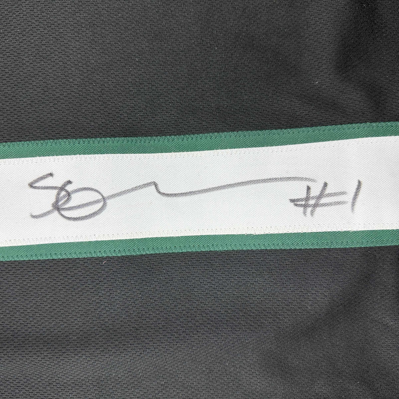 Autographed/Signed Ahmad Sauce Gardner New York Black Football Jersey Beckett BAS COA