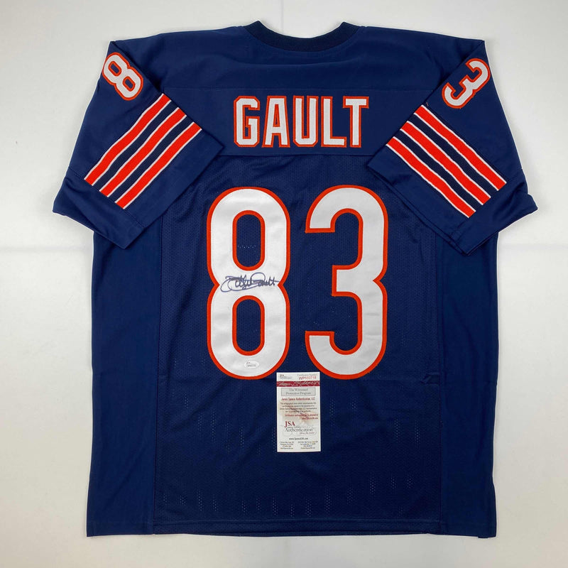 Autographed/Signed Willie Gault Chicago Blue Football Jersey JSA COA