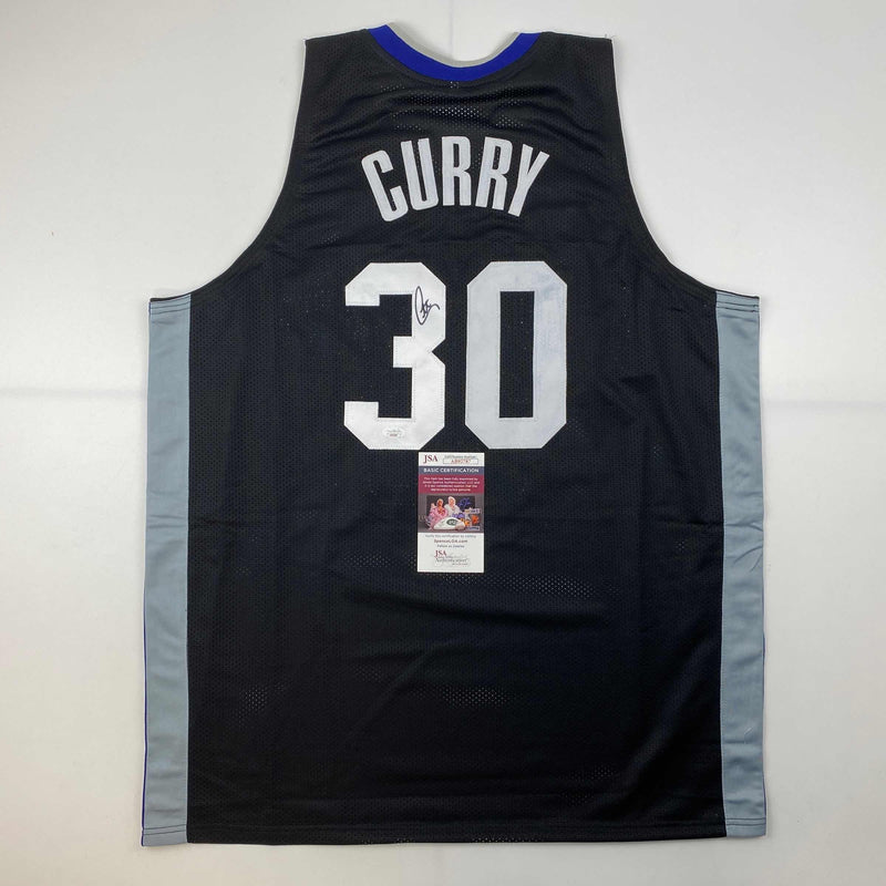 Autographed/Signed Stephen Steph Curry Golden State Black Basketball Jersey JSA COA