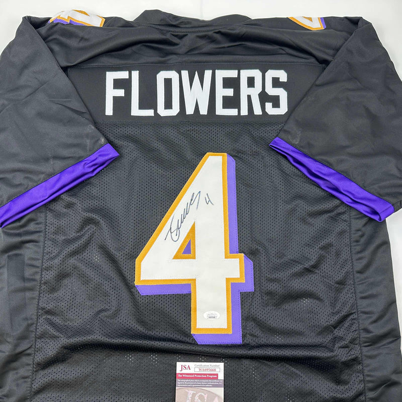 Autographed/Signed Zay Flowers Baltimore Black Football Jersey JSA COA