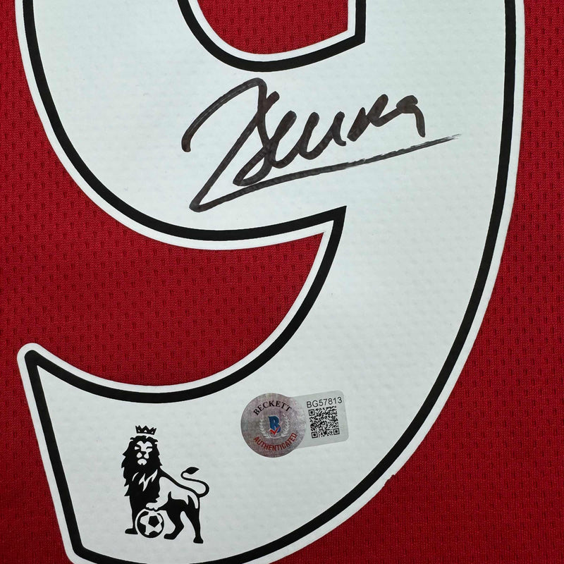 Autographed/Signed Dimitar Berbatov Manchester United Red Soccer Jersey Beckett BAS COA
