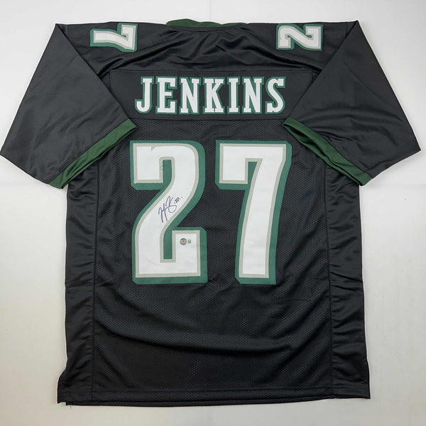 Autographed/Signed Malcolm Jenkins Philadelphia Black Football Jersey Beckett BAS COA