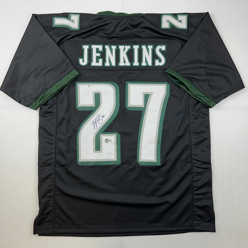 Autographed/Signed Malcolm Jenkins Philadelphia Black Football Jersey Beckett BAS COA