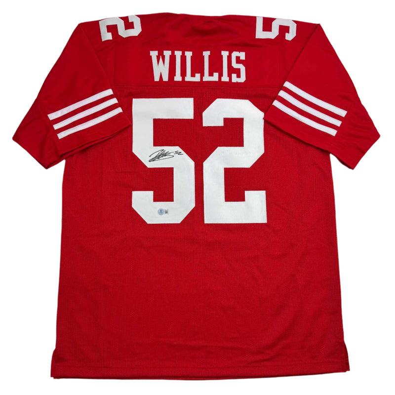 Autographed/Signed Patrick Willis San Francisco Red Football Jersey Beckett BAS COA