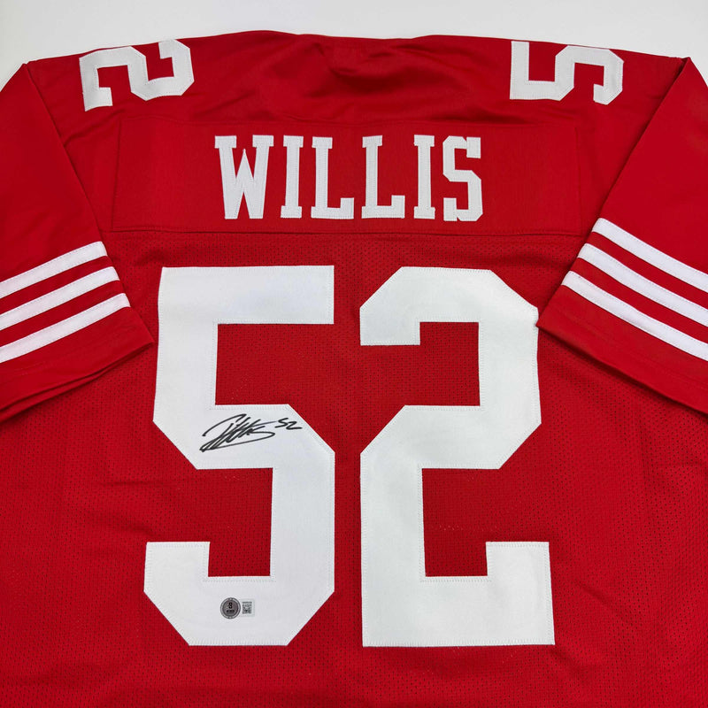 Autographed/Signed Patrick Willis San Francisco Red Football Jersey Beckett BAS COA