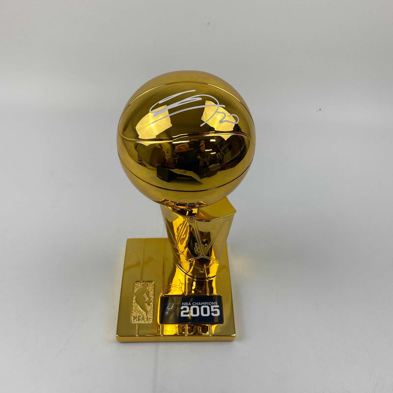 Autographed/Signed Manu Ginobili San Antonio Spurs Replica 2005 NBA Finals Basketball Trophy Beckett BAS COA