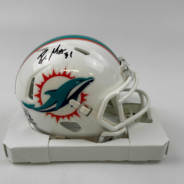 Autographed/Signed Raheem Mostert Miami Dolphins Mini Football Helmet Beckett BAS COA