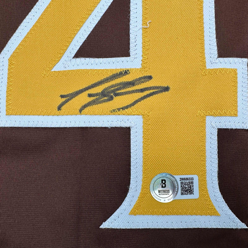 Autographed/Signed Luis Arraez San Diego Brown Baseball Jersey Beckett BAS COA