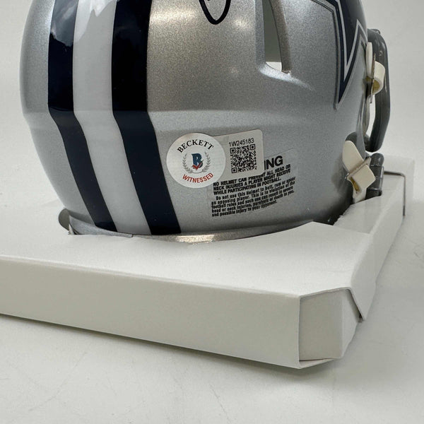 Autographed/Signed Zack Martin Dallas Cowboys Mini Football Helmet Beckett BAS COA