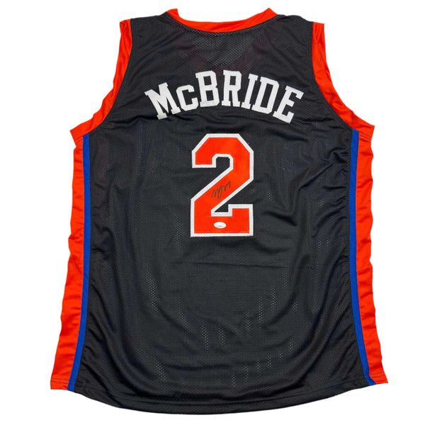 Autographed/Signed Miles Deuce McBride New York Black Basketball Jersey JSA COA