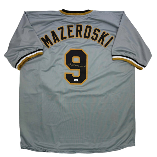 Autographed/Signed Bill Mazeroski Pittsburgh Grey Baseball Jersey JSA COA