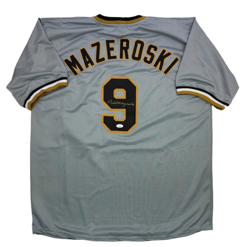 Autographed/Signed Bill Mazeroski Pittsburgh Grey Baseball Jersey JSA COA