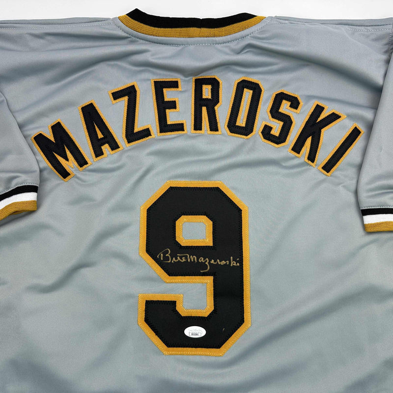 Autographed/Signed Bill Mazeroski Pittsburgh Grey Baseball Jersey JSA COA