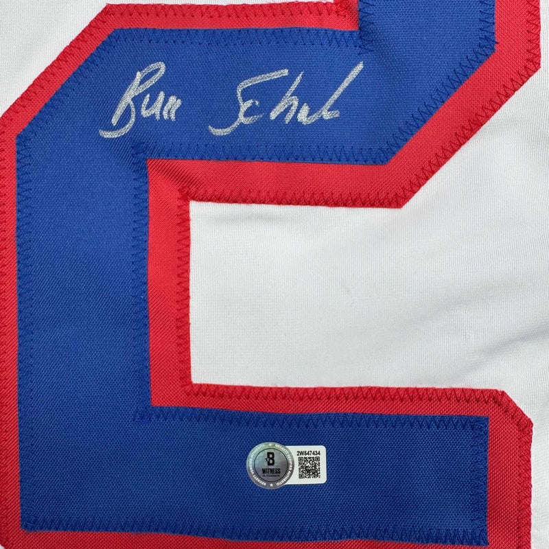 Autographed/Signed Buzz Schneider White Team USA Miracle On Ice 1980 Olympics Hockey Jersey Beckett BAS COA