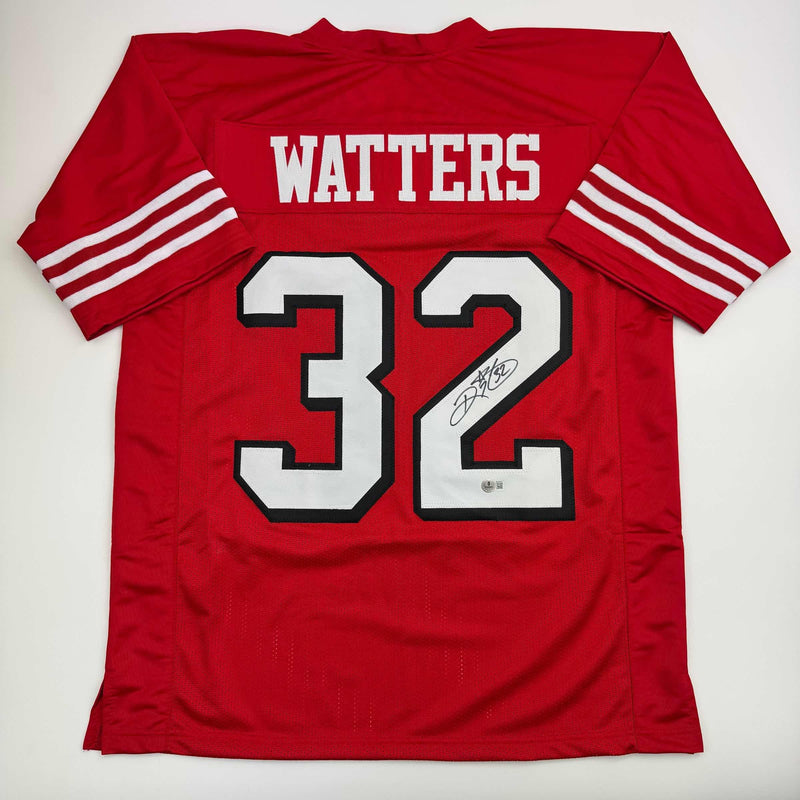 Autographed/Signed Ricky Watters San Francisco Alternate Red Football Jersey Beckett BAS COA