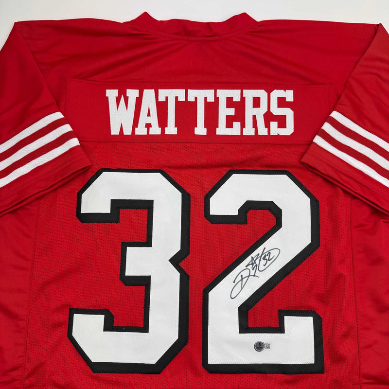 Autographed/Signed Ricky Watters San Francisco Alternate Red Football Jersey Beckett BAS COA