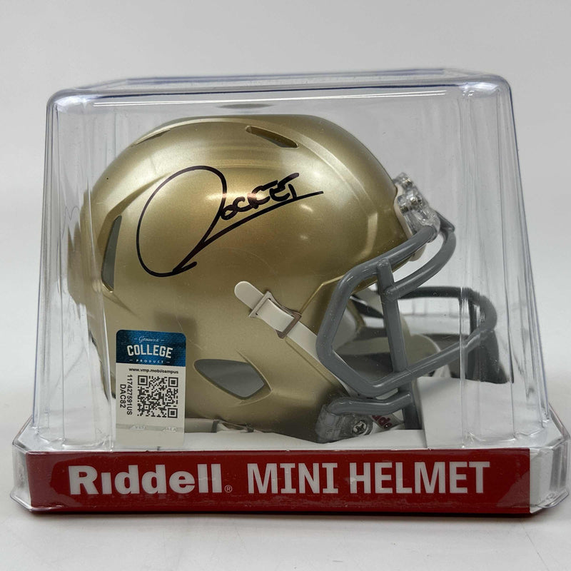 Autographed/Signed Raghib Rocket Ismail Notre Dame Fighting Irish Football Mini Helmet Beckett BAS COA