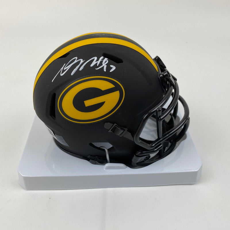 Autographed/Signed Davante Adams Green Bay Packers Eclipse Football Mini Helmet Beckett BAS COA