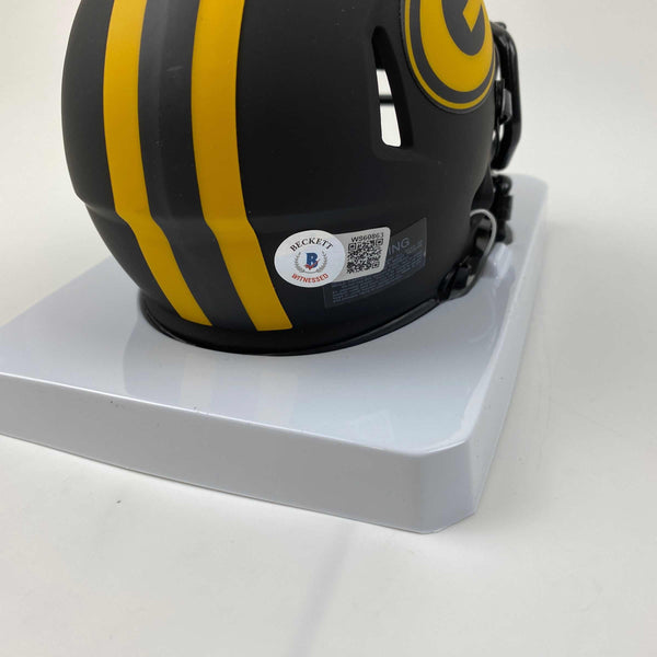Autographed/Signed Davante Adams Green Bay Packers Eclipse Football Mini Helmet Beckett BAS COA