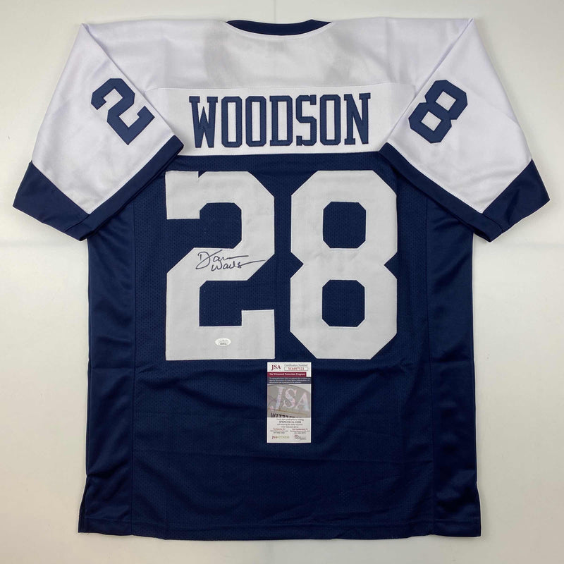Autographed/Signed Darren Woodson Dallas Thanksgiving Day Football Jersey JSA COA