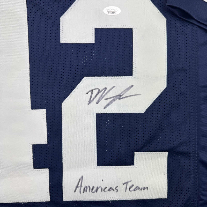 Autographed/Signed Deuce Vaughn Dallas Thanksgiving Day Football Jersey JSA COA