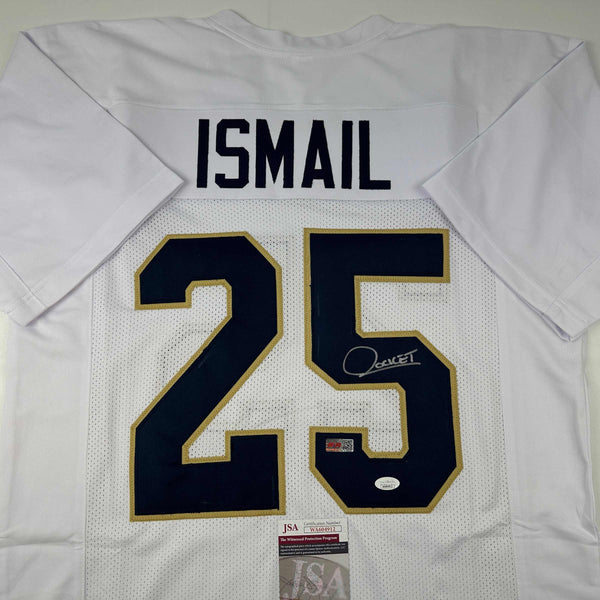 Autographed/Signed Raghib Ismail Rocket Notre Dame White College Football Jersey JSA COA